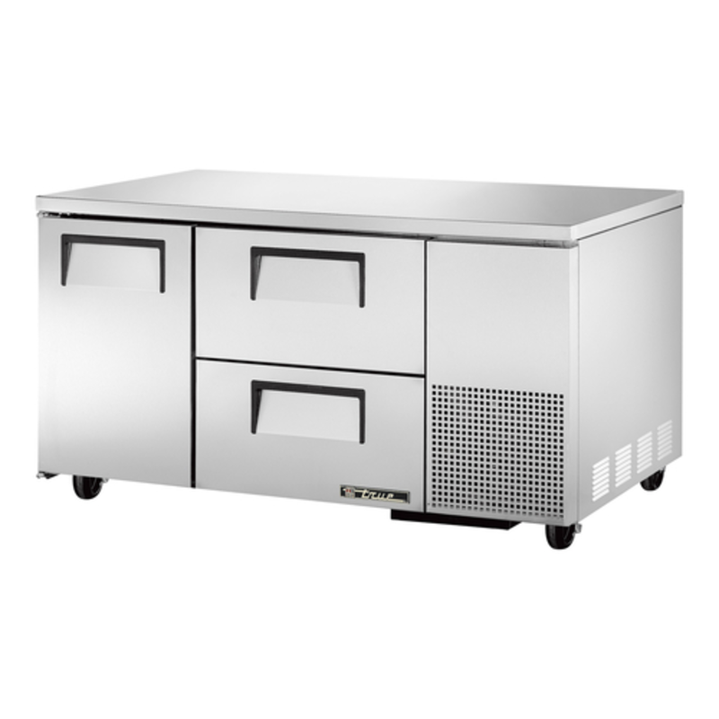 Réfrigérateur de comptoir True TUC-60-32D-2-HC de 60,25 pouces de profondeur avec porte et tiroirs
