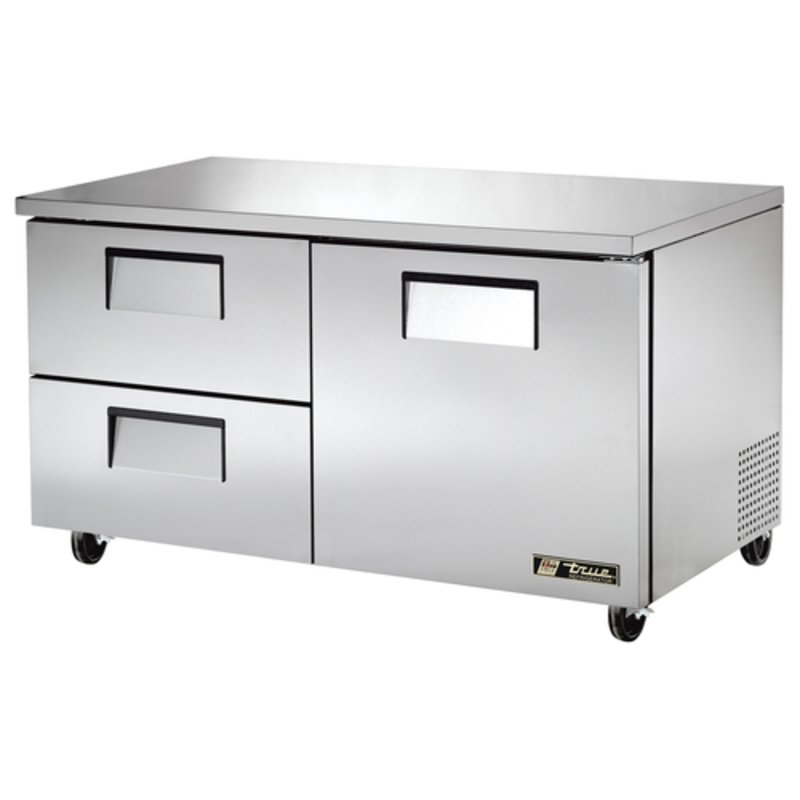 Réfrigérateur de comptoir True TUC-60D-2-HC de 60 pouces avec 1 porte et 2 tiroirs