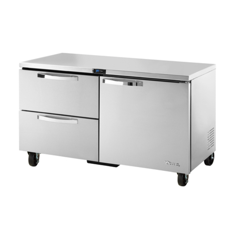 Réfrigérateur de comptoir True Refrigeration, série SPEC, 60 pouces, avec 1 porte et 2 tiroirs (TUC-60D-2-HC~SPEC3)