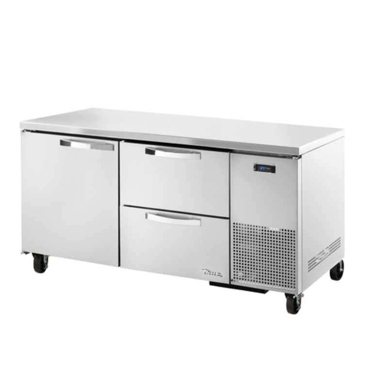 Réfrigérateur comptoir profond True Refrigeration TUC-67D-2-HC~SPEC3 de 67 pouces avec porte et tiroirs