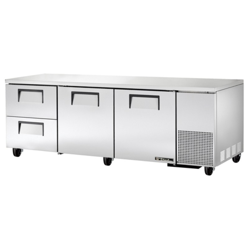 Réfrigérateur de comptoir profond True TUC-93D-2-HC de 93,25 pouces avec portes et tiroirs