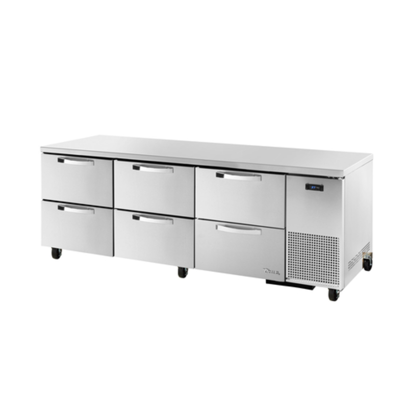 Réfrigérateur de comptoir à 6 tiroirs True Refrigeration TUC-93D-6-HC~SPEC3 série Spec de 93 pouces