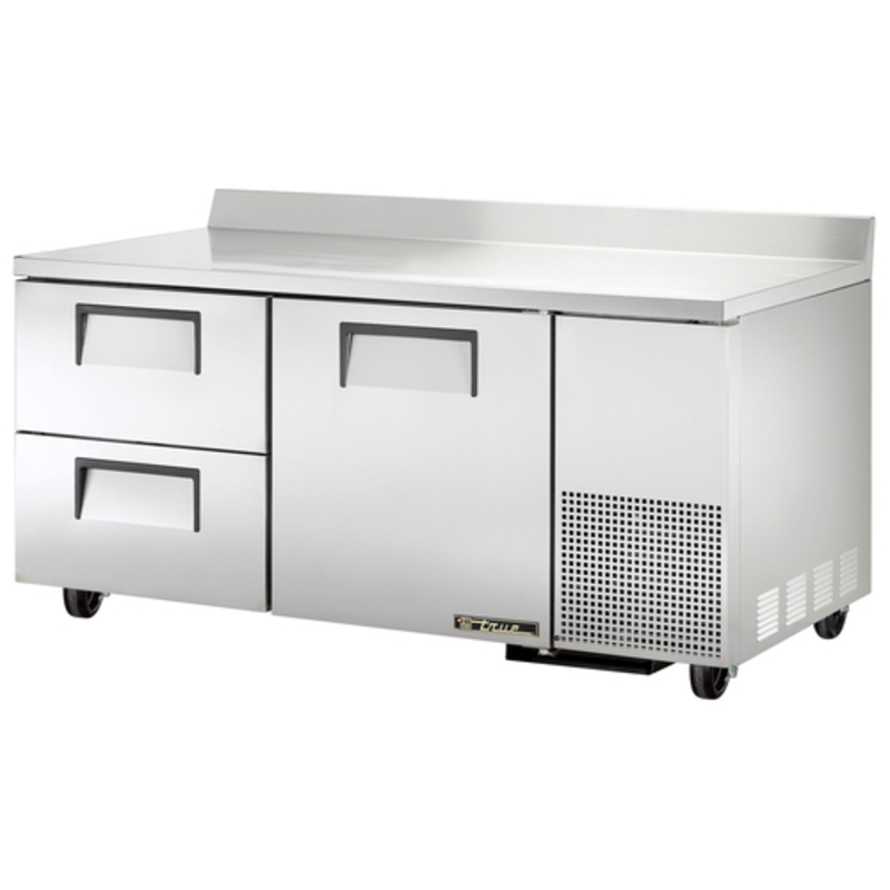 Réfrigérateur de comptoir True TWT-67D-2-HC à deux sections, 170,8 cm de profondeur