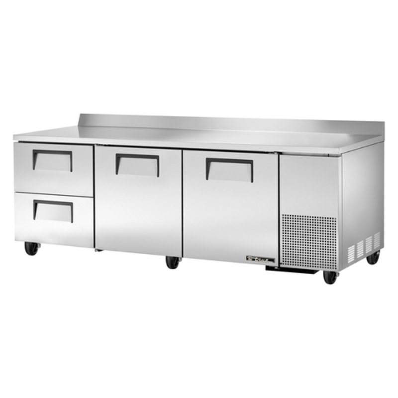 Réfrigérateur de comptoir de travail True TWT-93D-2-HC de 93 pouces de profondeur avec portes et tiroirs