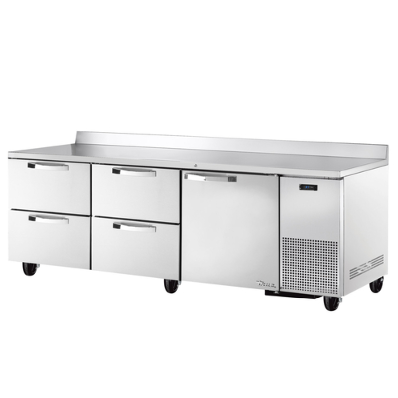 Réfrigérateur de comptoir profond True Refrigeration de 236 cm avec 4 tiroirs et 1 porte (TWT-93D-4-HC~SPEC3)