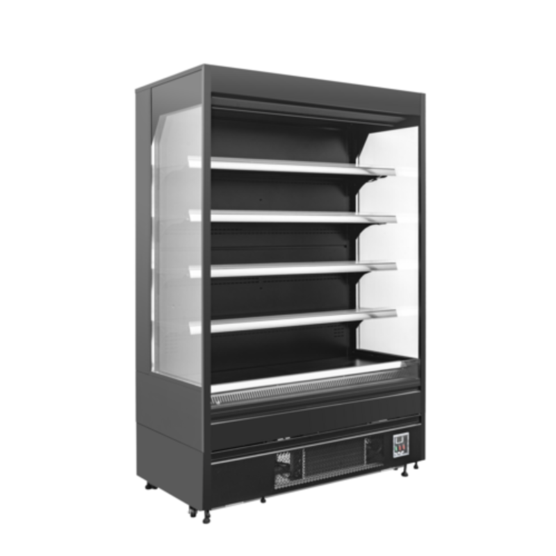 Meuble de présentation réfrigéré ouvert multi-ponts noir 48 pouces WR Distribution WROD4-B