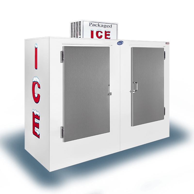 Leer L085UASP Distributeur de glaçons d'extérieur à porte pleine de 85 pi³ (2388 L) et 84 po (213 cm) avec dégivrage automatique