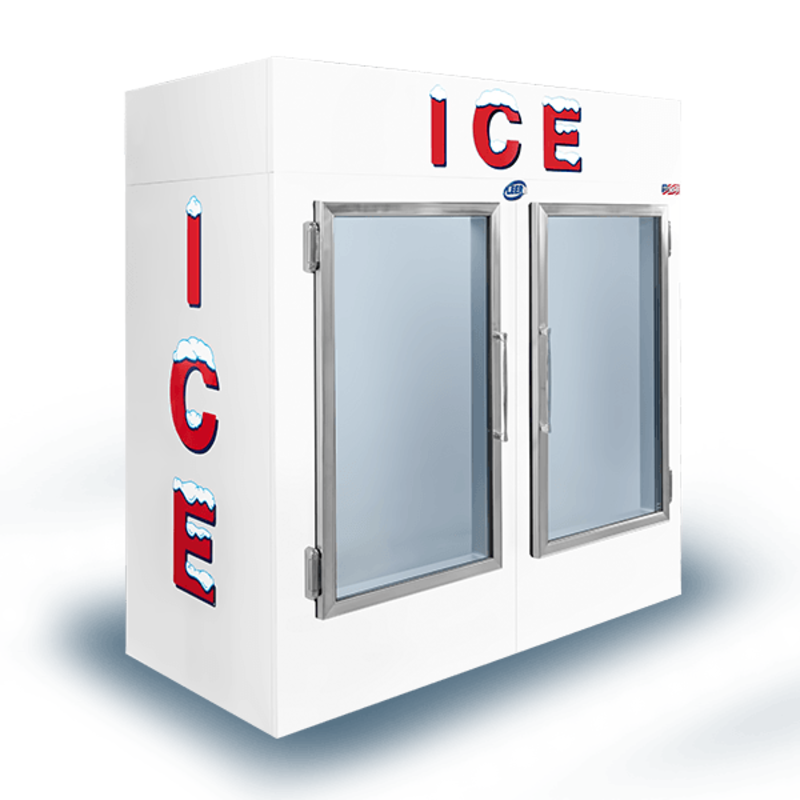 Leer L075UAGP 75 Cu. Ft. 2-Door Auto-Defrost Indoor Ice Merchandiser