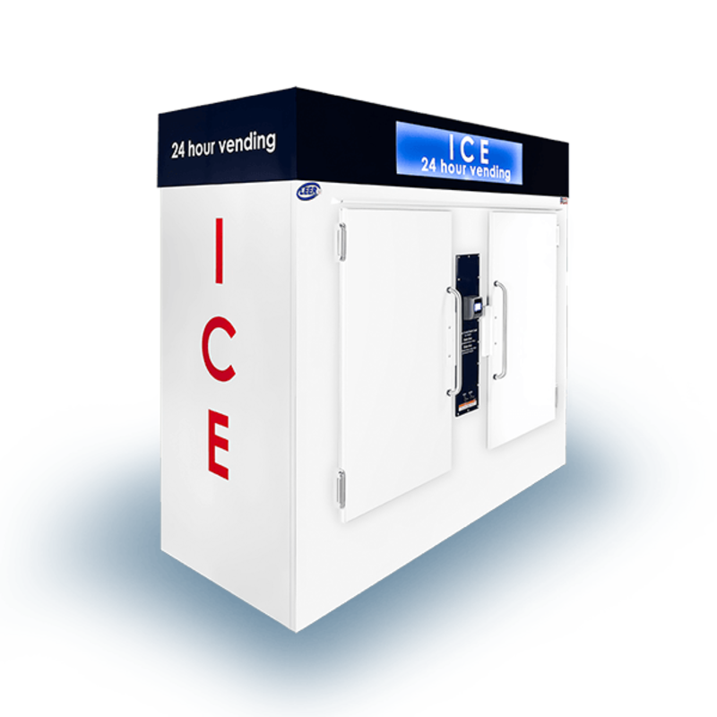 Distributeur automatique de glaçons d'extérieur Leer L085UASVP de 85 pi³ avec portes battantes pleines