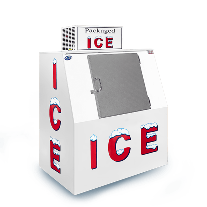 Leer L040SCSP Présentoir à glace extérieur à porte inclinée de 1,13 m³